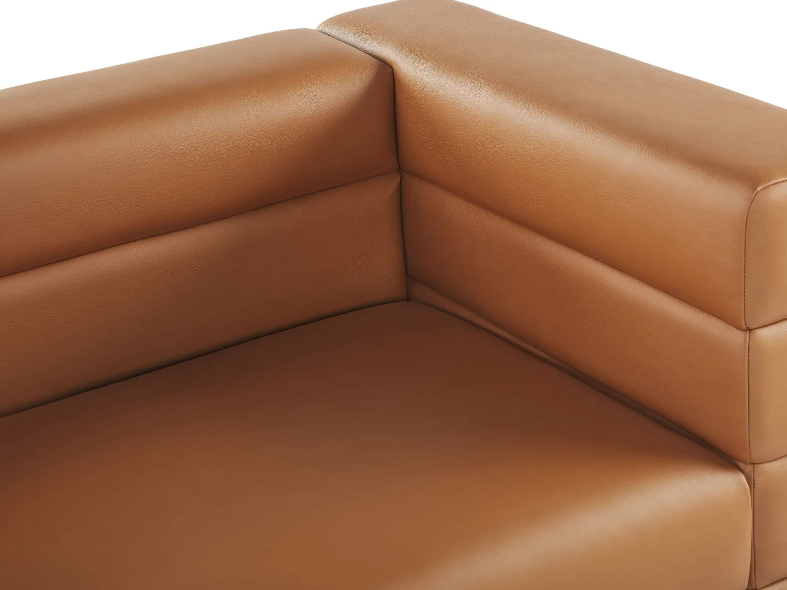 Sofa 3-osobowa ekoskóra nowoczesna brązowa