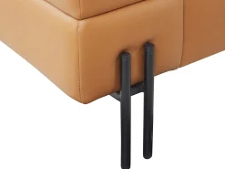 Sofa 3-osobowa ekoskóra nowoczesna brązowa