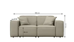 Sofa 2-osobowa Patio, tkanina Odyssey, cement (02)