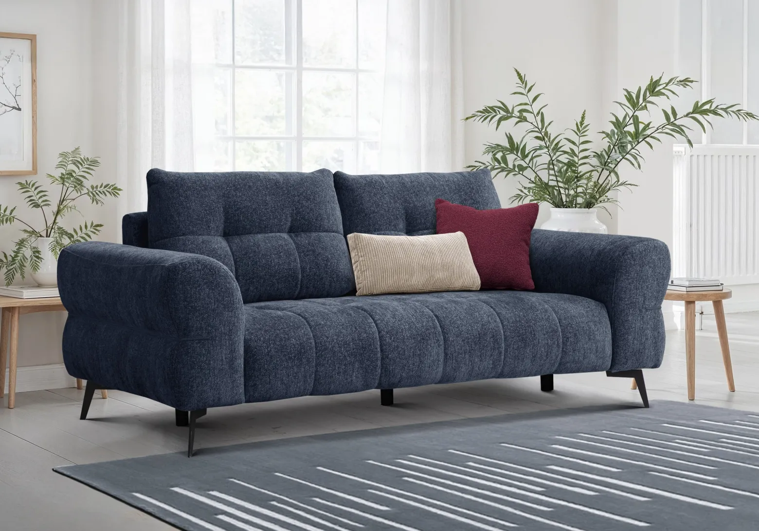 Sofa 3 osobowa SALVINI, granatowa