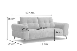 Sofa 3 osobowa SALVINI, granatowa