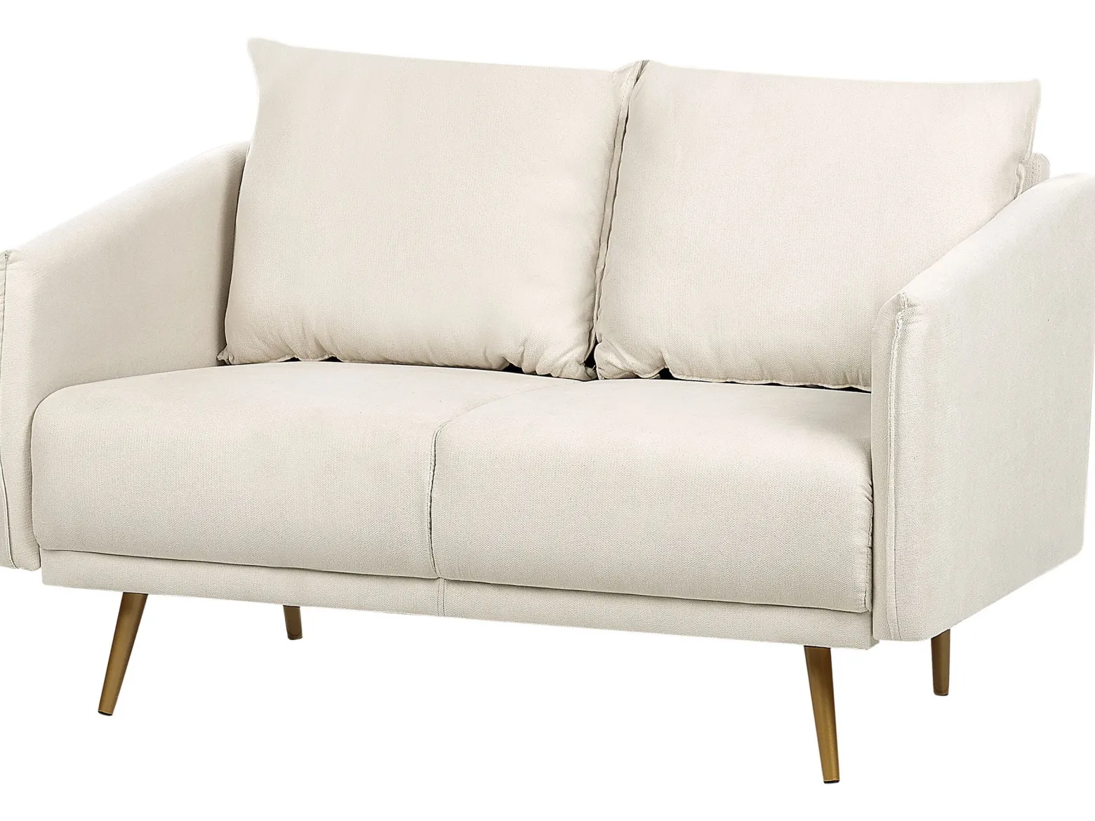 Sofa 2-osobowa tapicerowana jasnobeżowa