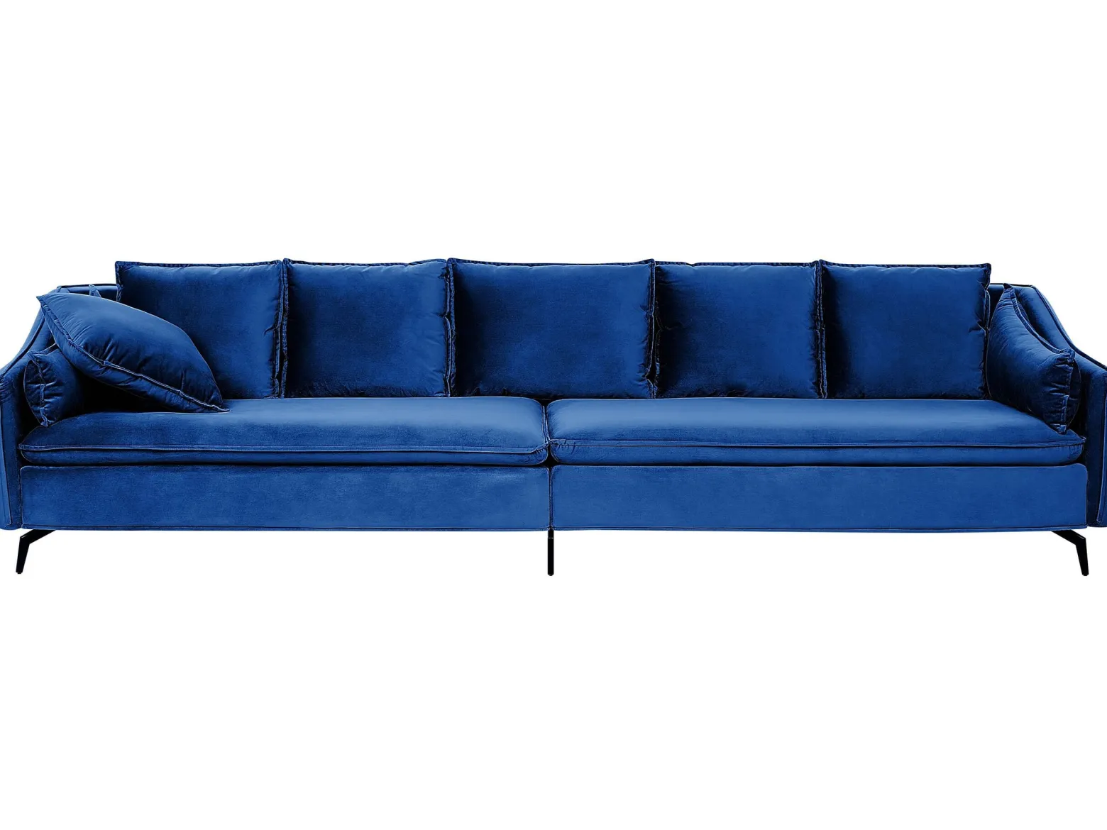 Sofa 4-osobowa welurowa niebieska