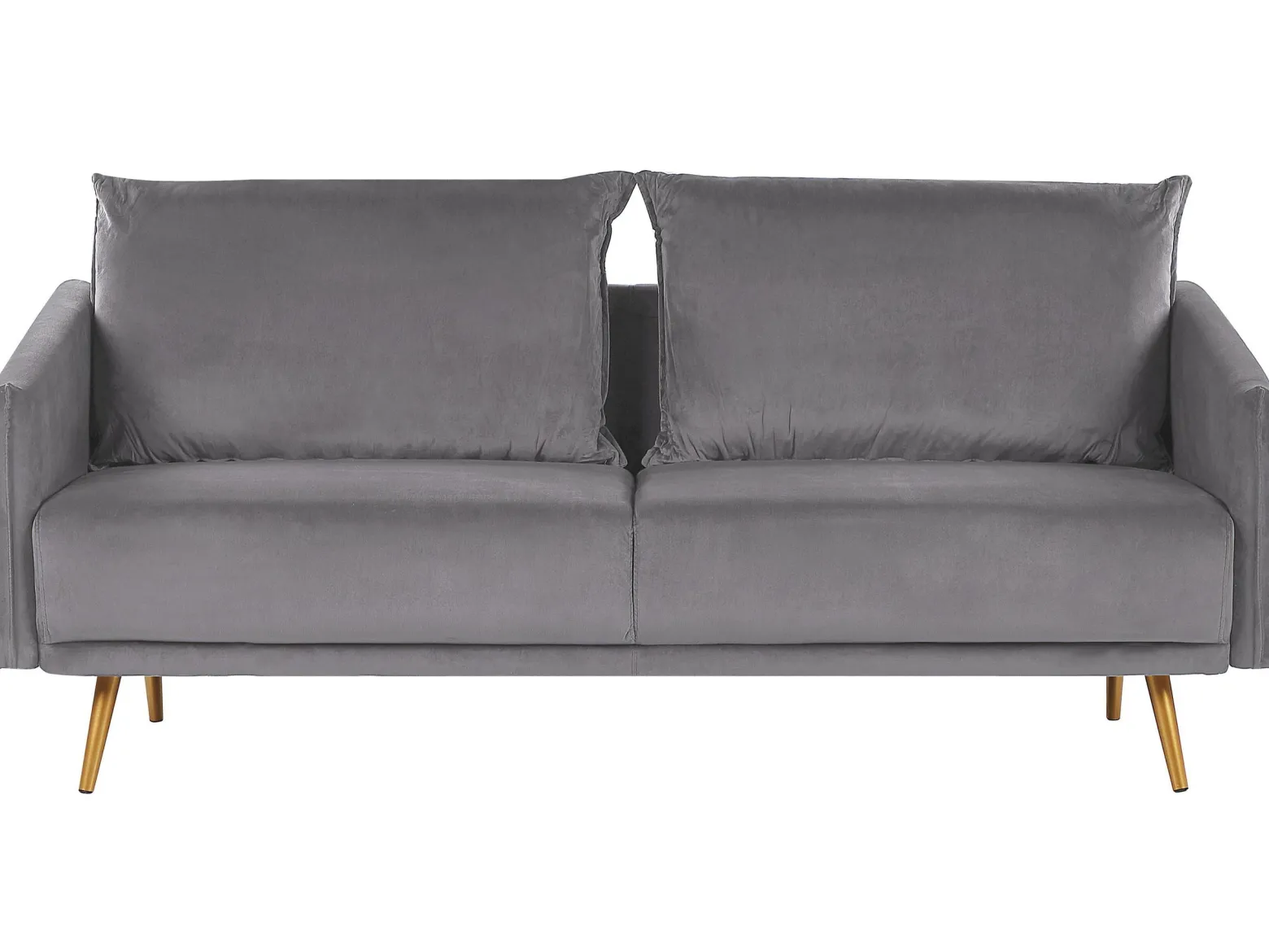 Sofa 3-osobowa welur 185x78 szaro-złota