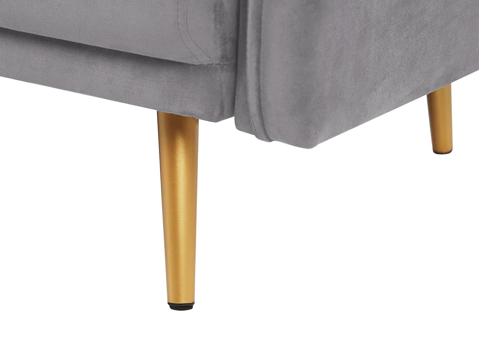 Sofa 3-osobowa welur 185x78 szaro-złota