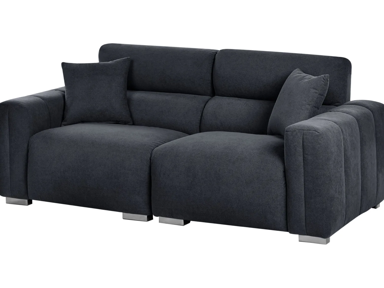 Sofa 3 osobowa z poduszkami czarna