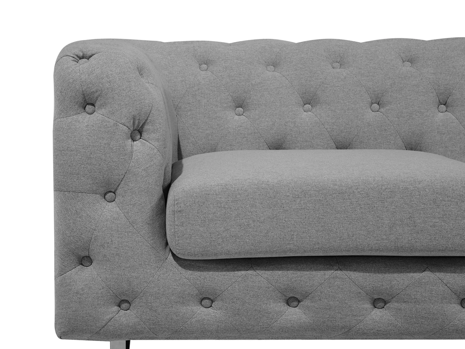 Sofa pikowana kanapa Chesterfield szara
