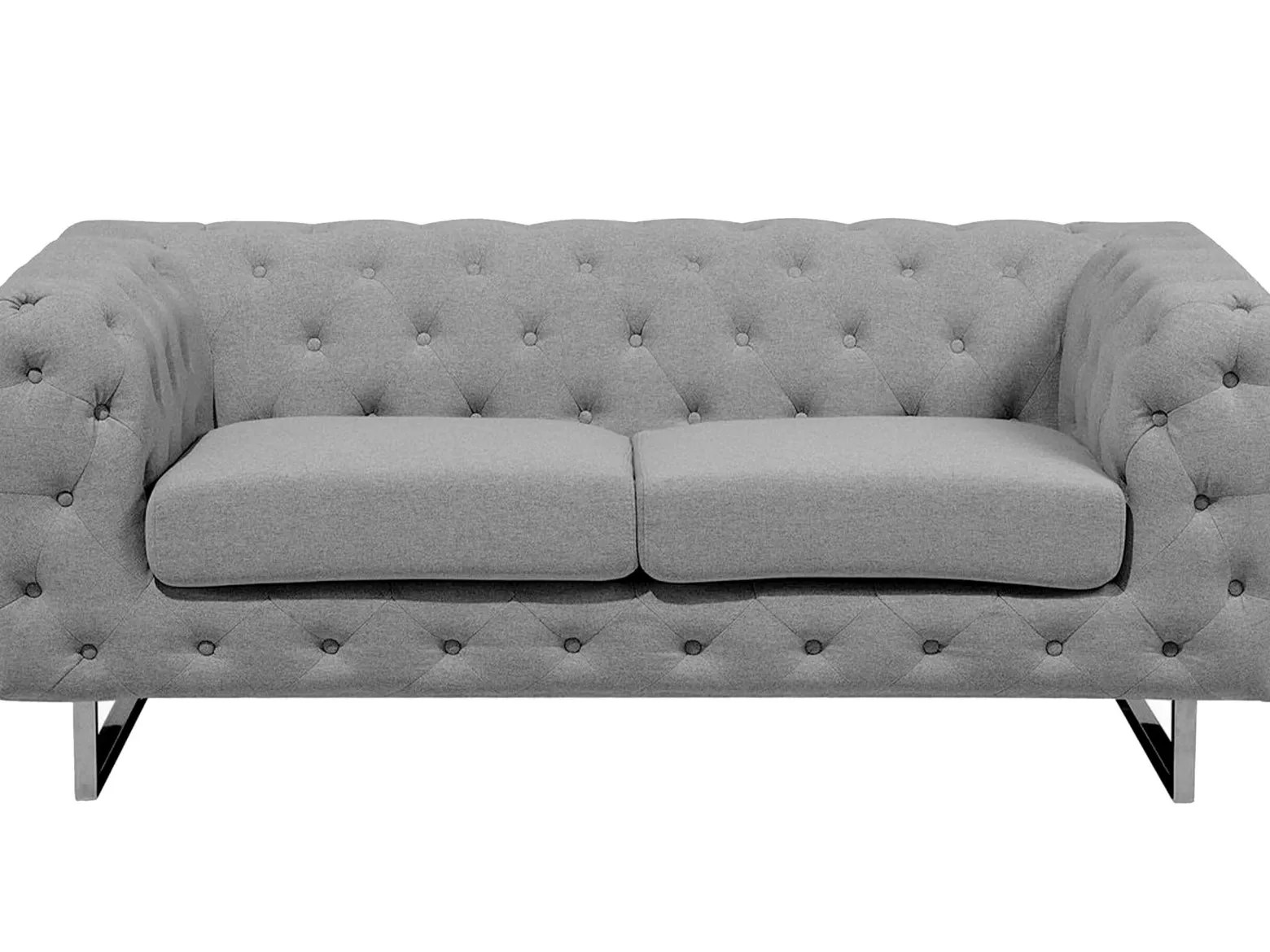 Sofa pikowana kanapa Chesterfield szara