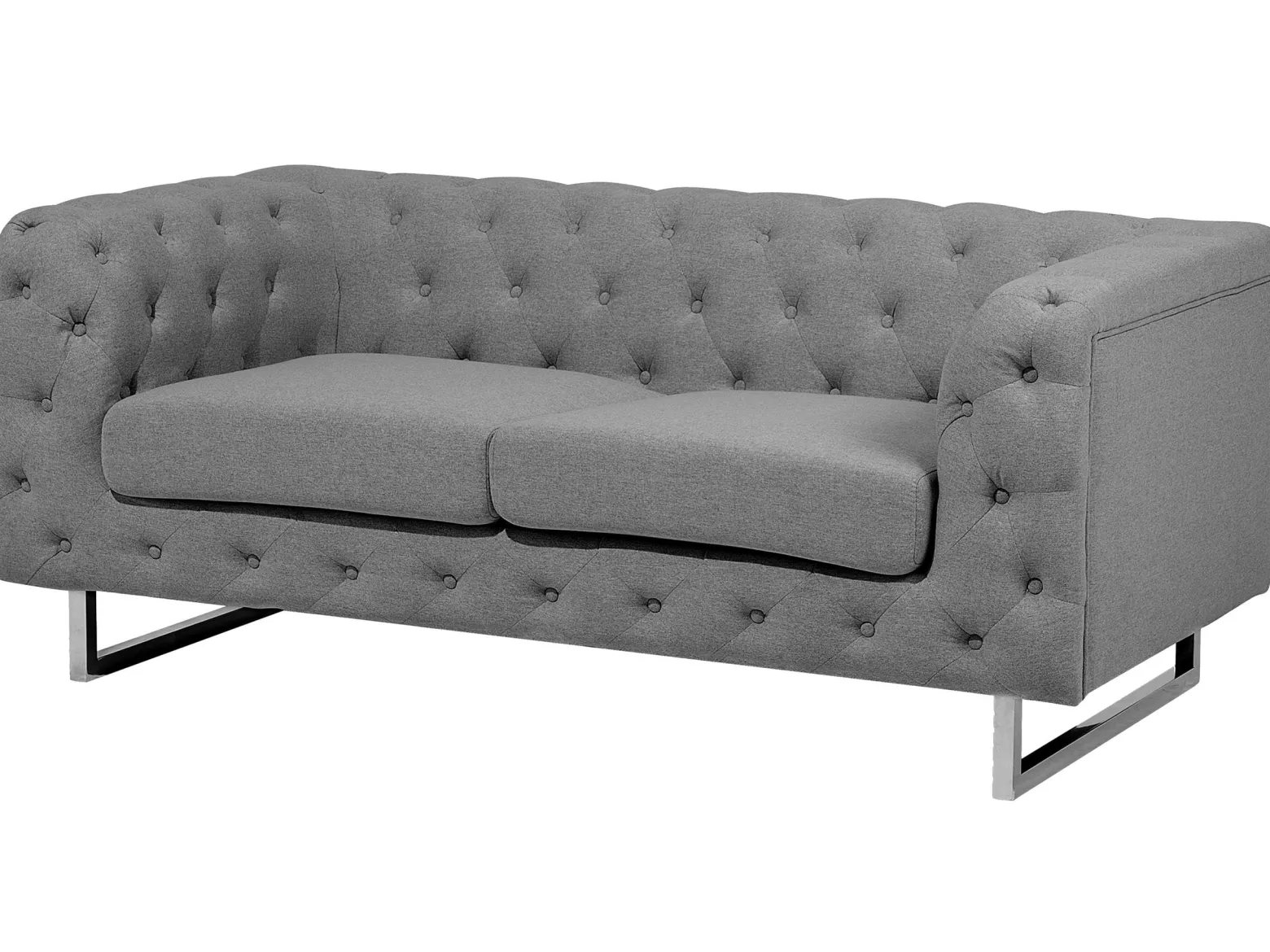 Sofa pikowana kanapa Chesterfield szara