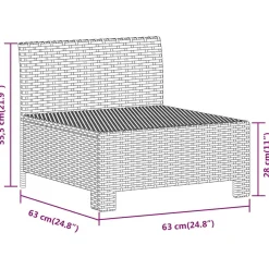 Sofa środkowa Szary Technorattan middle vidaXL