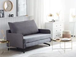Sofa rozkładana funkcja spania łóżko szara