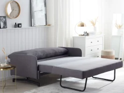 Sofa rozkładana funkcja spania łóżko szara