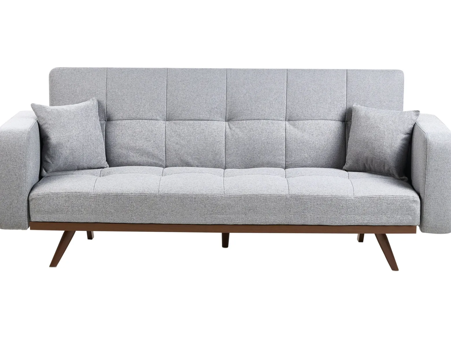 Sofa rozkładana tapicerowana szara
