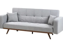 Sofa rozkładana tapicerowana szara