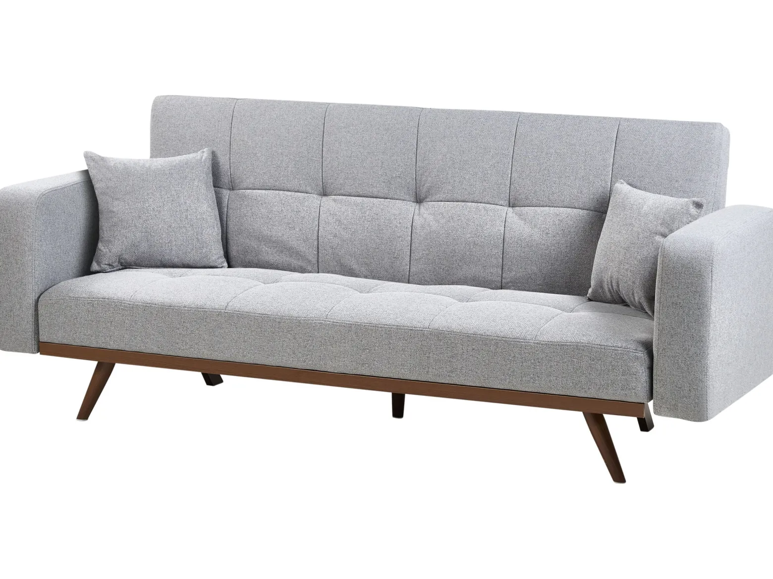 Sofa rozkładana tapicerowana szara