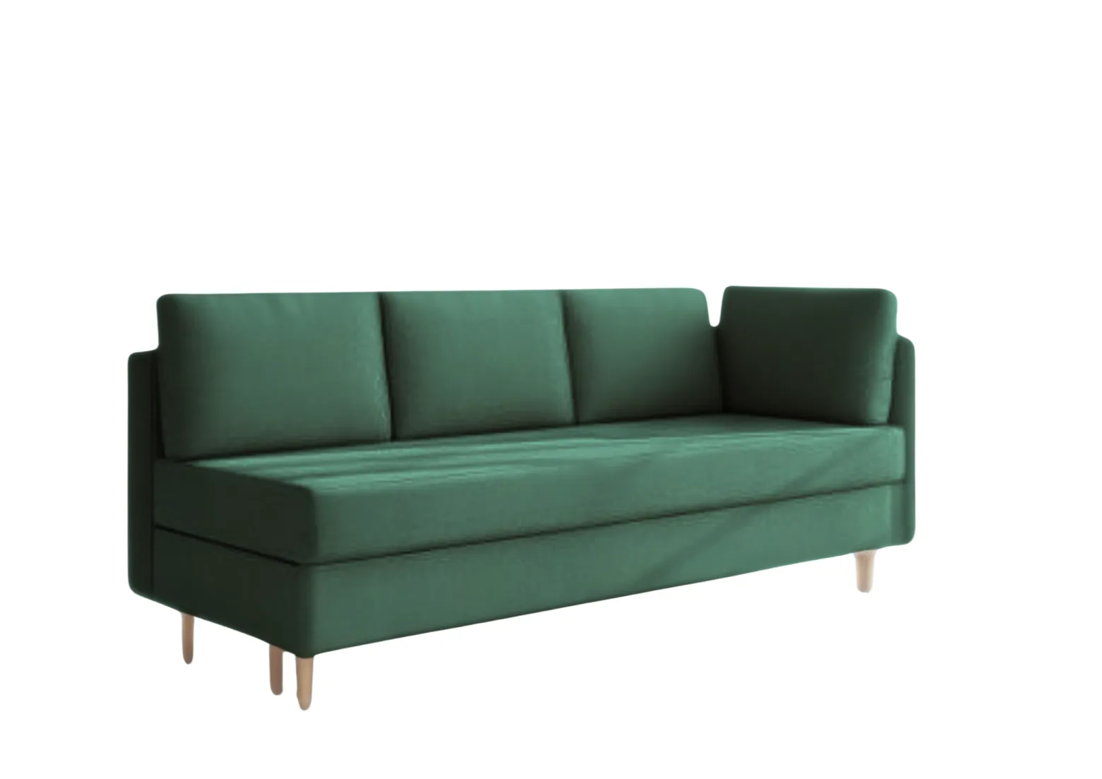 Sofa Rozkładana Trzyosobowa z Pojemnikiem PRATO Zielona z Funkcją Spania