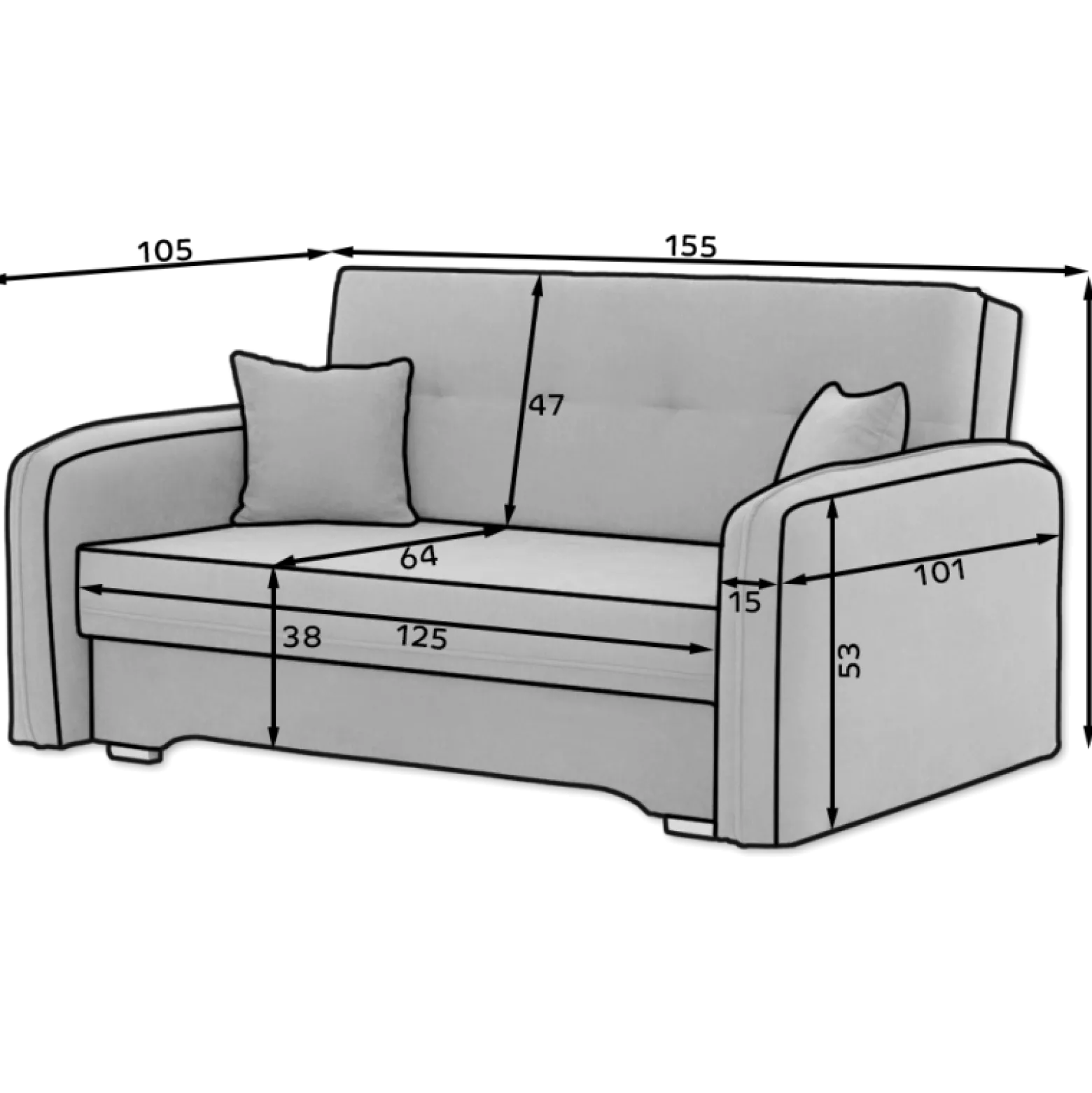 Sofa rozkładana z funkcją spania LAINE beżowa