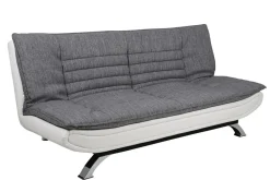 Sofa rozkładania Faith szara/biała chromowane nóżki