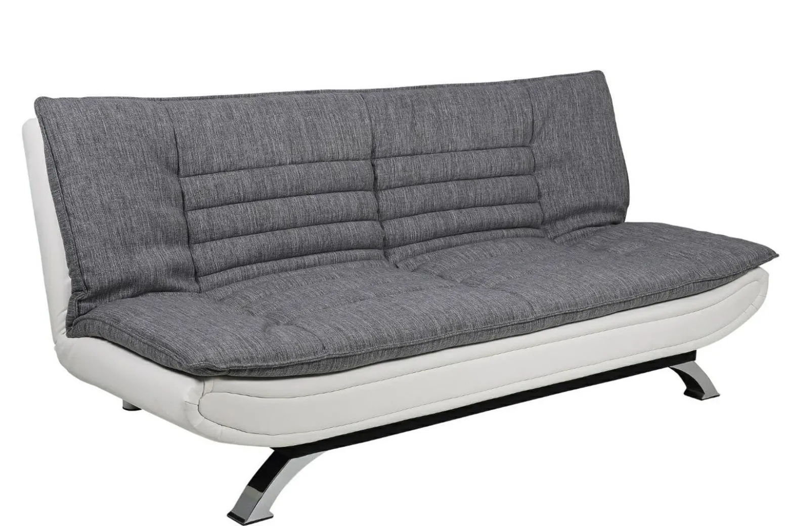 Sofa rozkładania Faith szara/biała chromowane nóżki