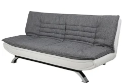 Sofa rozkładania Faith szara/biała chromowane nóżki