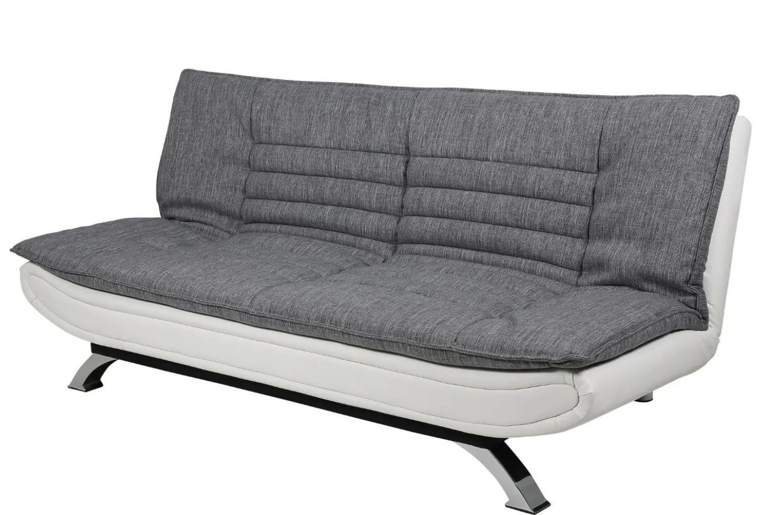 Sofa rozkładania Faith szara/biała chromowane nóżki