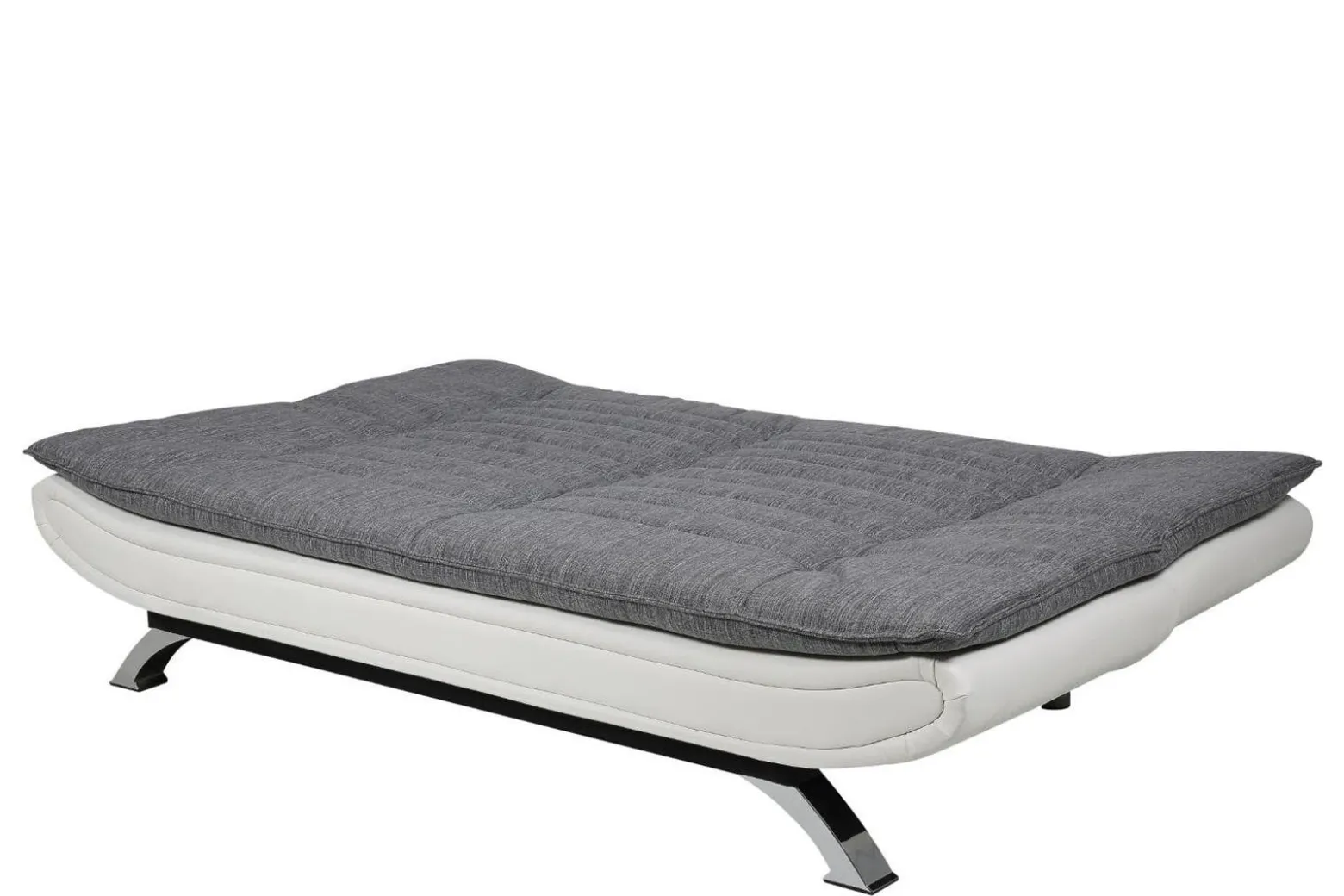 Sofa rozkładania Faith szara/biała chromowane nóżki