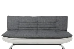 Sofa rozkładania Faith szara/biała chromowane nóżki