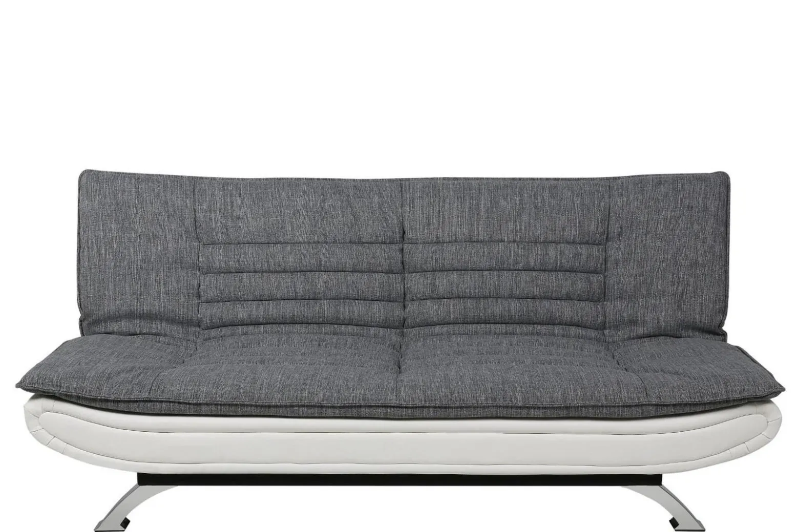 Sofa rozkładania Faith szara/biała chromowane nóżki