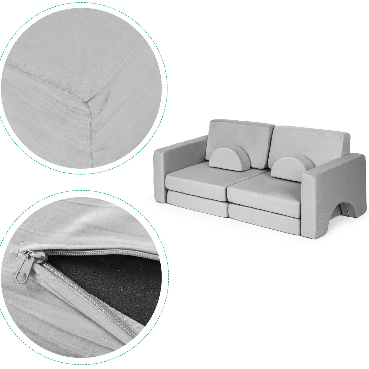 Sofa składana modułowa dla dzieci duża 2 osobowa DIY