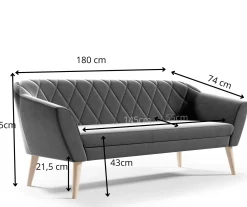 Sofa Skandynawska 3 osobowa GLORIA styl skand riviera 91
