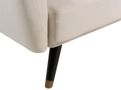 Sofa tapczan rozkładana jasnobeżowa tapicerowana