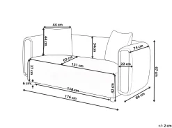 Sofa tapicerowana 2-osobowa szara