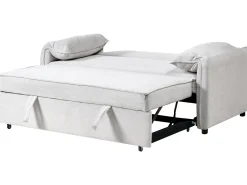 Sofa tapicerowana rozkładana dwuosobowa z funkcją spania złamana biel