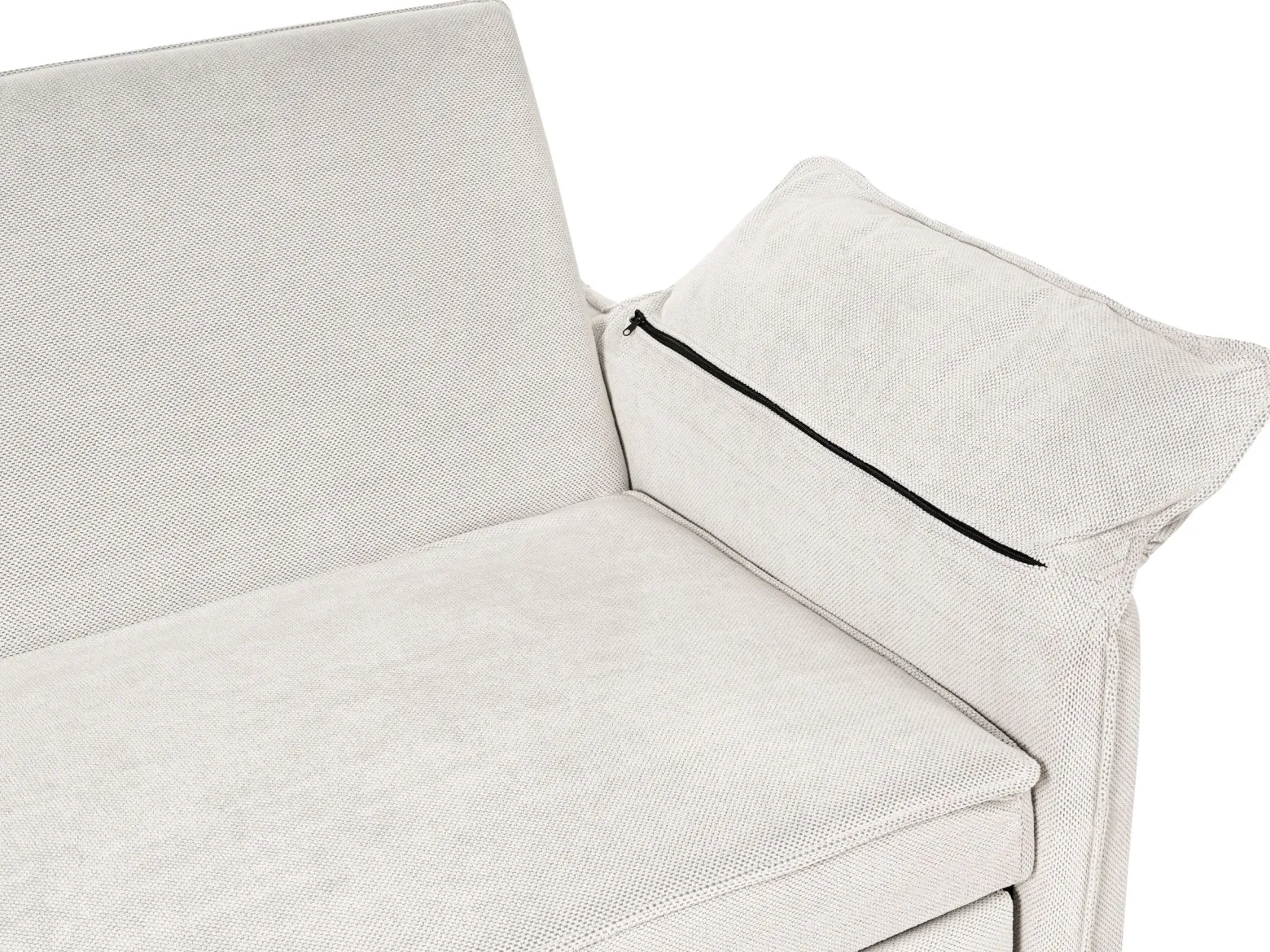 Sofa tapicerowana rozkładana dwuosobowa z funkcją spania złamana biel