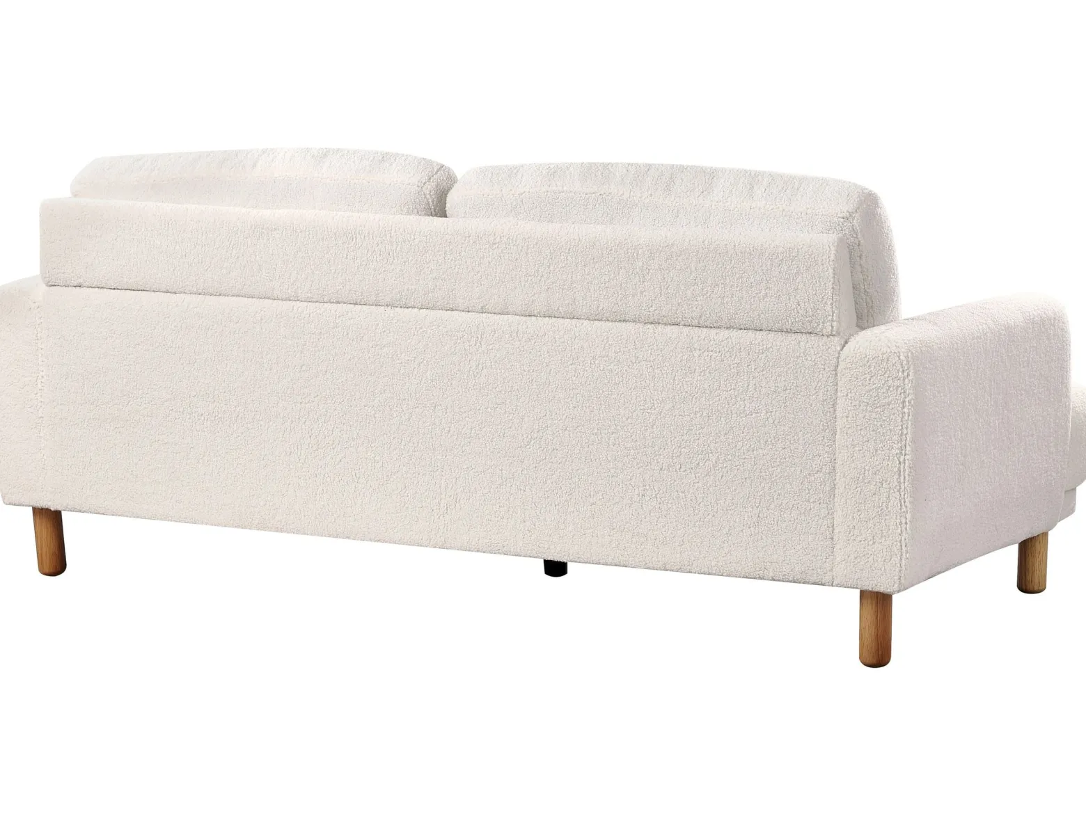 Sofa tapicerowana z drewnianymi nóżkami biała