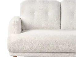 Sofa tapicerowana z drewnianymi nóżkami biała