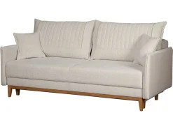 Sofa trzyosobowa Aling rozkładana z pojemnikiem beżowa