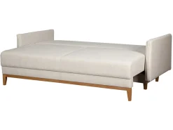 Sofa trzyosobowa Aling rozkładana z pojemnikiem beżowa