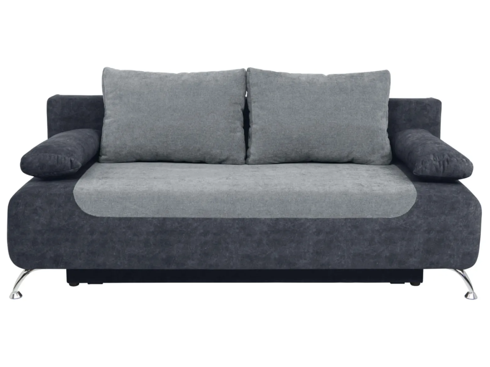 Sofa trzyosobowa Daria III rozkładana z pojemnikiem welurowa szara