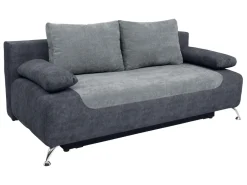 Sofa trzyosobowa Daria III rozkładana z pojemnikiem welurowa szara