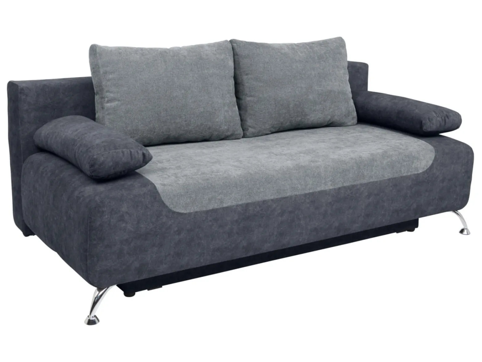 Sofa trzyosobowa Daria III rozkładana z pojemnikiem welurowa szara
