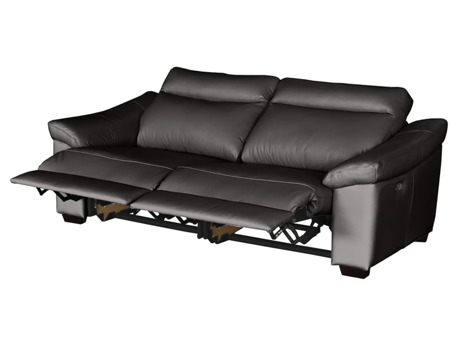 Sofa trzyosobowa Dublin z funkcją relaks skóra brązowa