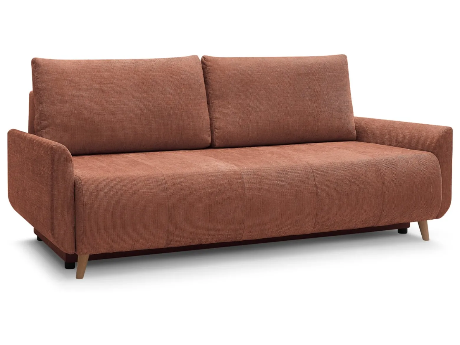 Sofa trzyosobowa Duo rozkładana z pojemnikiem różowa