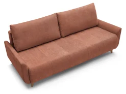 Sofa trzyosobowa Duo rozkładana z pojemnikiem różowa