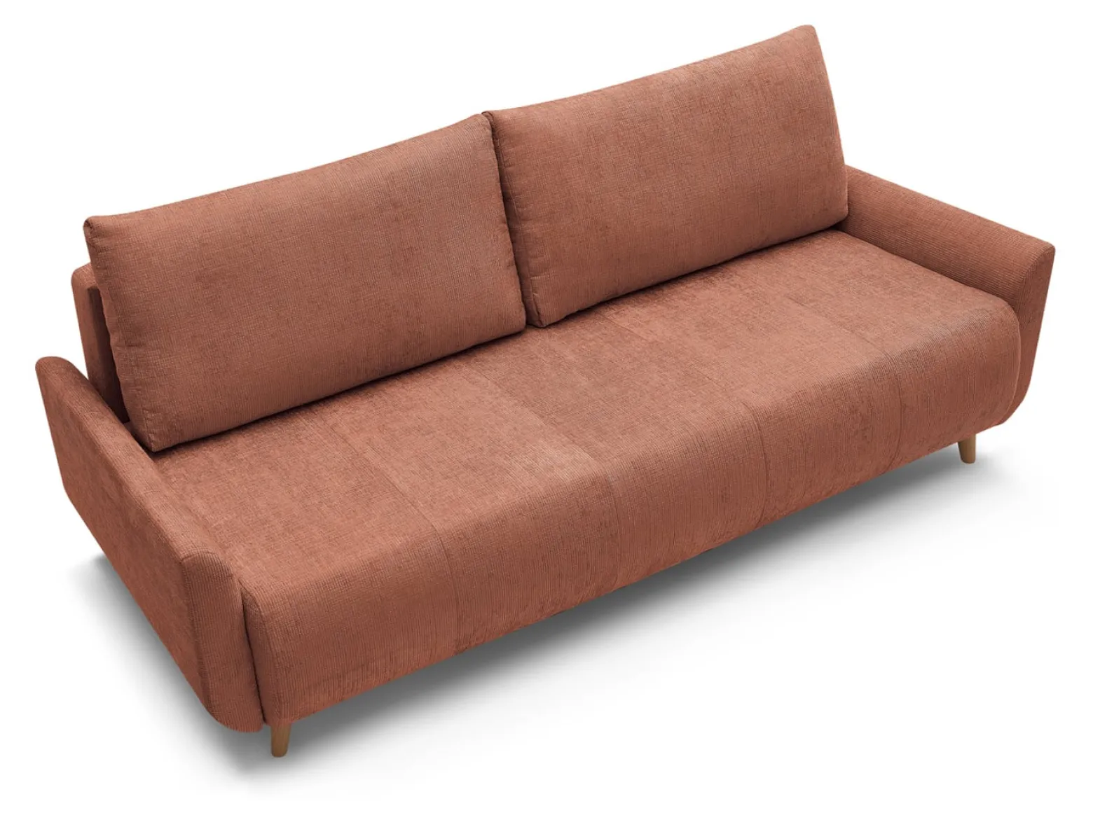 Sofa trzyosobowa Duo rozkładana z pojemnikiem różowa