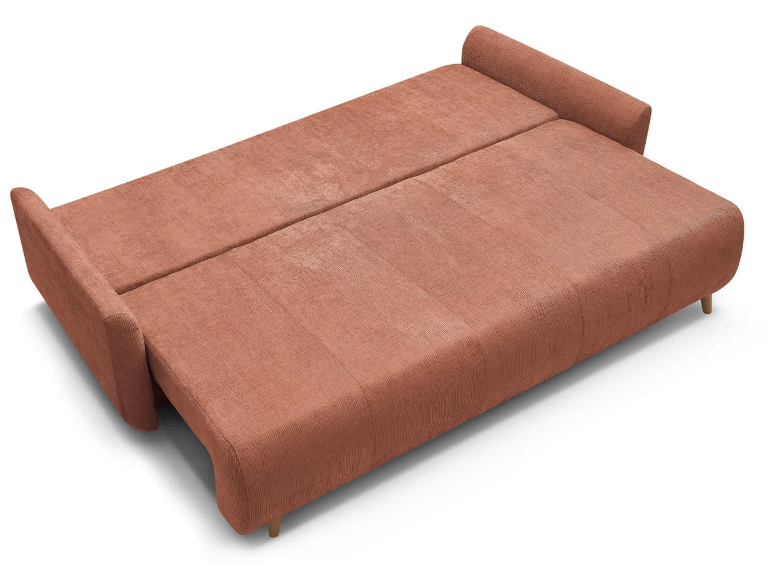 Sofa trzyosobowa Duo rozkładana z pojemnikiem różowa