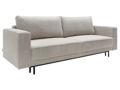 Sofa trzyosobowa Molde rozkładana z pojemnikiem sztruksowa beżowa