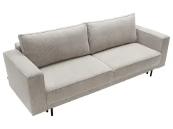 Sofa trzyosobowa Molde rozkładana z pojemnikiem sztruksowa beżowa