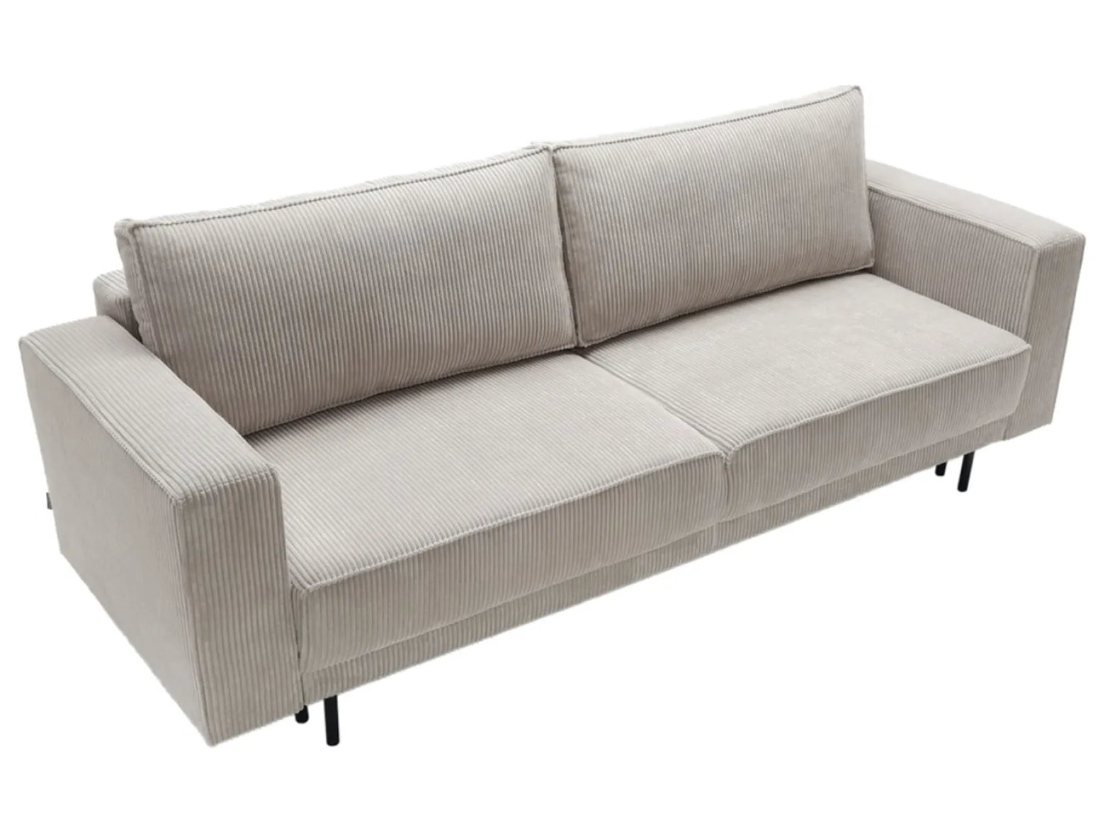 Sofa trzyosobowa Molde rozkładana z pojemnikiem sztruksowa beżowa