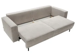 Sofa trzyosobowa Molde rozkładana z pojemnikiem sztruksowa beżowa